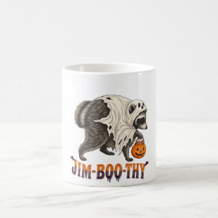 Taza De Café Jim Boo Thy Funny Ghost Mapache Halloween Jimothy