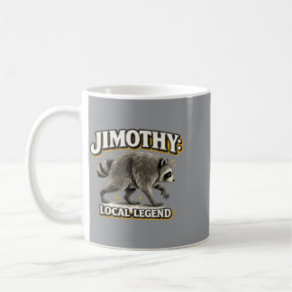Taza De Café Jimothy Leyenda Local Mapache Divertido Arte Meme
