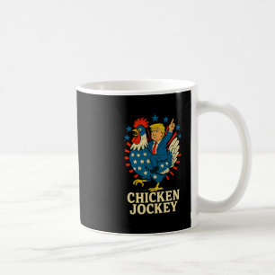 Taza De Café Jinete de Pollo Trump Meme Divertido