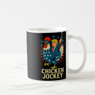 Taza De Café Jinete de pollo Trump meme divertido 
