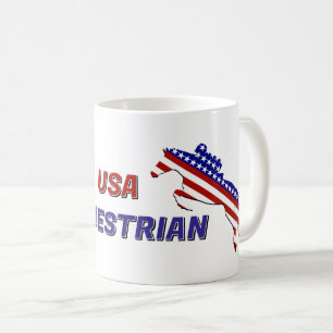 Taza De Café Jinete Ecuestre Patriótico de EE. UU.