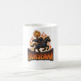 Taza De Café Jinete sin Cabeza Halloween Naranja Negro