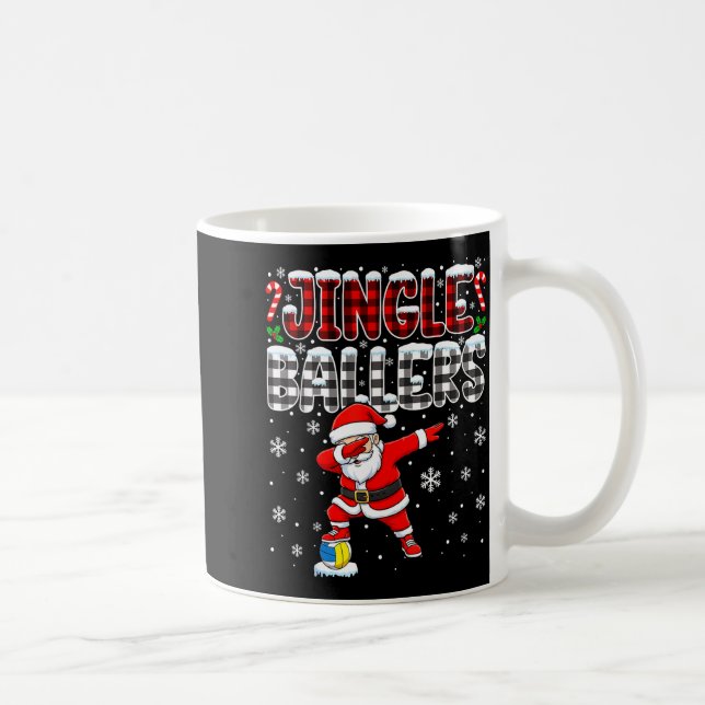 Taza De Café Jingle Ballers Plaid Santa Dabbing Volleyball Chri (Derecha)