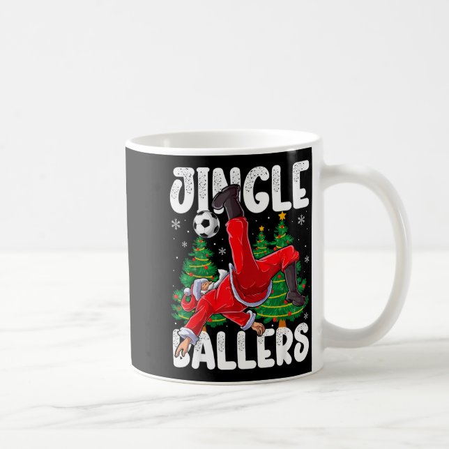 Taza De Café Jingle Ballers Santa Football Christmas Soccer Pla (Derecha)