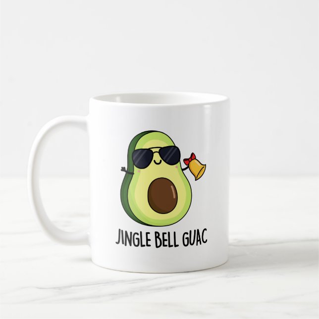 Taza De Café Jingle Bell Guac Funny Aguacate Pun (Izquierda)