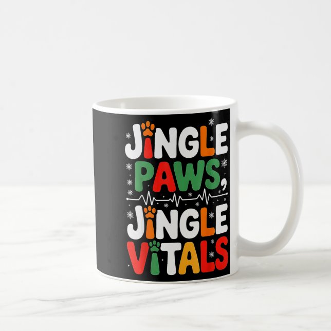 Taza De Café Jingle Paws Jingle Vitals Funny Vet Nurse Xmas  (Derecha)
