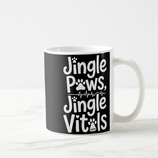 Taza De Café Jingle Paws Jingle Vitals Funny Vet Nurse Xmas  (Derecha)