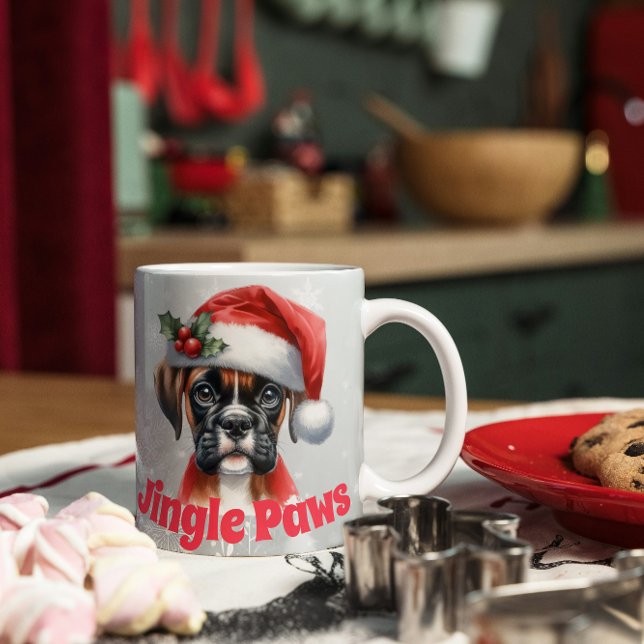 Taza De Café Jingle Paws y Boxer Dog Joy (Subido por el creador)