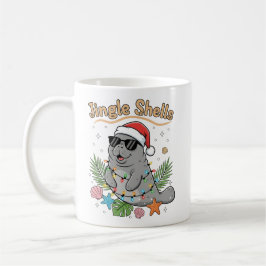 Taza De Café Jingle Shells Tropical Santa Manatee Christmas