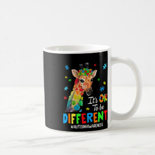 Taza De Café Jirafa Conciencia Del Autismo Mujer Niño Está Bien