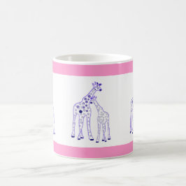 Taza De Café jirafa de la momia y del bebé