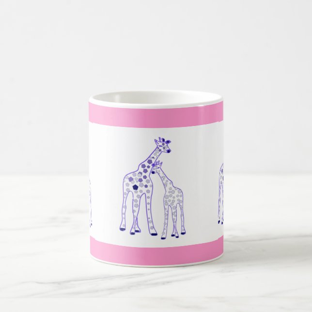 Taza De Café jirafa de la momia y del bebé (Centro)