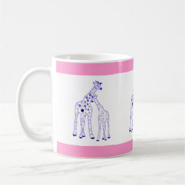 Taza De Café jirafa de la momia y del bebé