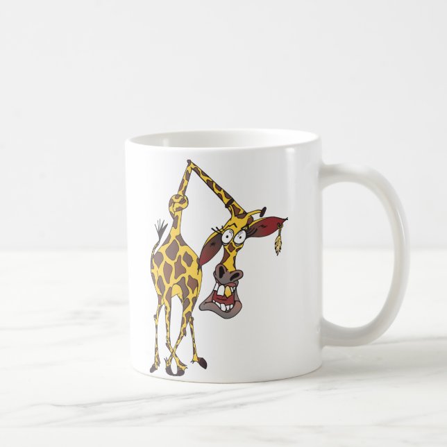 Taza De Café jirafa divertida con pendiente y diente de oro (Derecha)
