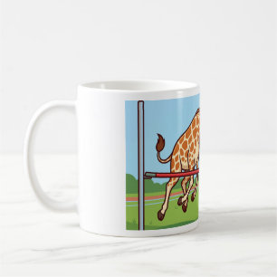 Taza De Café Jirafa Divertida Salto de Altura Dibujo Animado