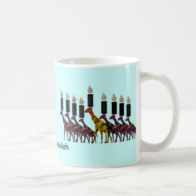 Taza De Café Jirafa Hannukah Menorah (Derecha)
