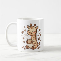 Taza de café jirafa Kawaii
