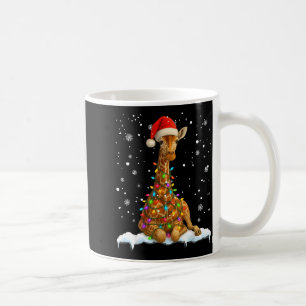 Taza De Café Jirafa Linda Luz de Navidad Jirafa Divertida Amant