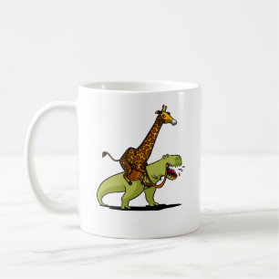 Taza De Café Jirafa que monta animales divertidos del