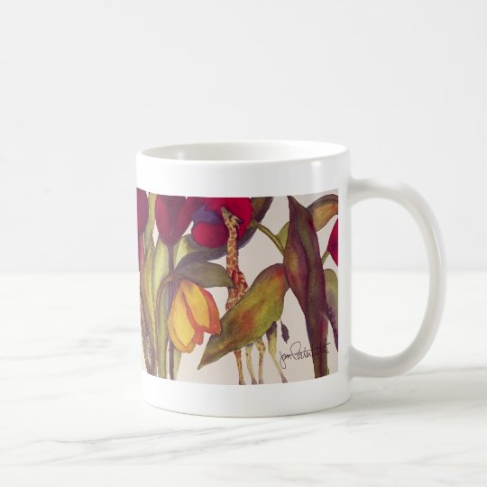Taza De Café Jirafas y tulipanes