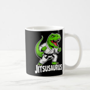 Taza De Café Jitsusaurus Dinosaurio Divertido T-rex Verde Brasi