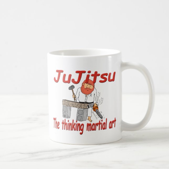 Taza De Café Jiu-jitsu 363 que piensa el dibujo animado del (Derecha)