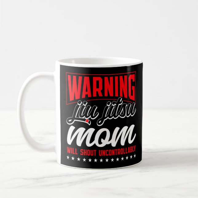 Taza De Café Jiu Jitsu Bjj Advertencia Jiu Jitsu Mamá Gritará (Izquierda)