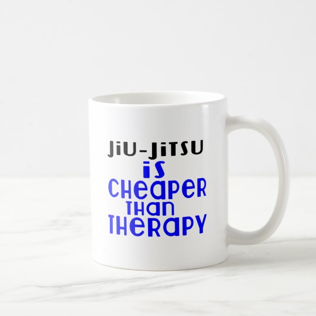 Taza De Café Jiu-Jitsu es más barato que terapia (Derecha)