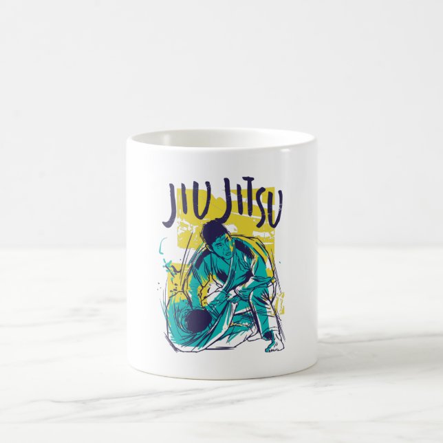 Taza De Café Jiu Jitsu Grunge (Centro)