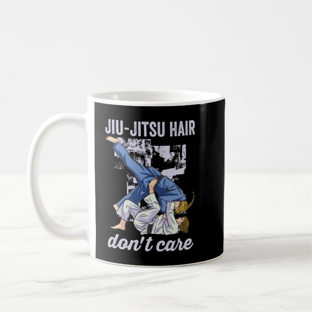 Taza De Café Jiu Jitsu Hair no le importa (Izquierda)