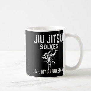 Taza De Café Jiu Jitsu resuelve problemas - Divertido Jiu Jitsu