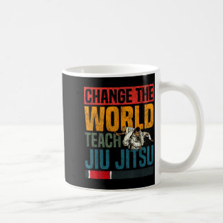 Taza De Café Jiu Jitsu Vintage Retro Cambia El Mundo Enseña Jiu