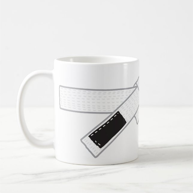 Taza De Café jiu-jitsu whitebelt rank mug (Izquierda)