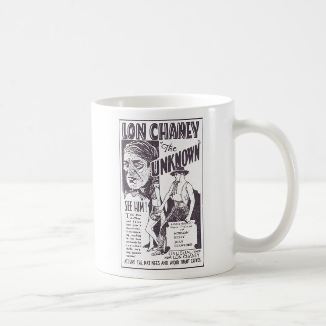 Taza De Café Joan Crawford Lon Chaney el anuncio DESCONOCIDO de (Derecha)