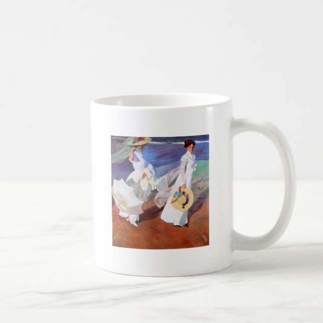 Taza De Café Joaquin Sorolla Women Walking Beach (Derecha)