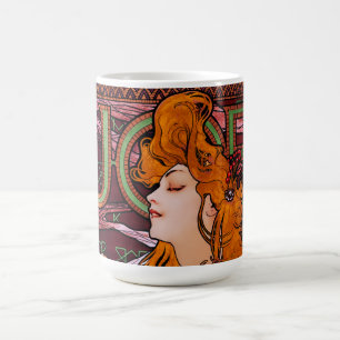 Taza De Café JOB de Alphonse Mucha Arte Antiguo Modernista