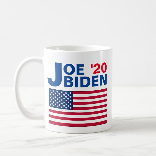 Taza De Café Joe Biden '20 con bandera estadounidense (Izquierda)
