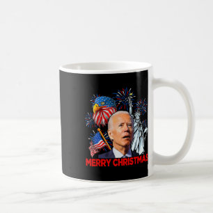 Taza De Café Joe Biden Confuso Patriótico Feliz Navidad Por 4