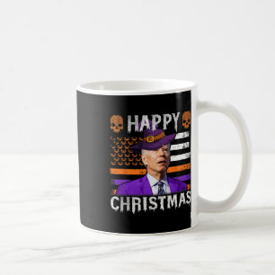 Taza De Café Joe Biden Feliz Halloween Navidades Felices Bander