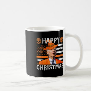 Taza De Café Joe Biden Feliz Halloween Navidades Felices Bander