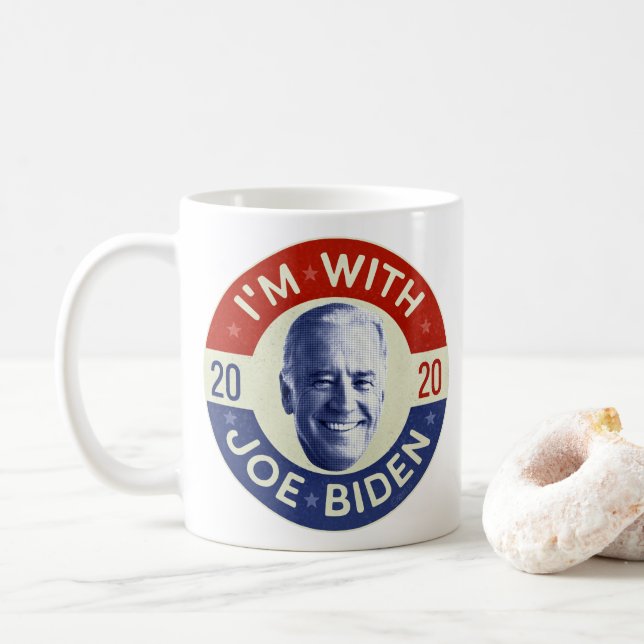 Taza De Café Joe Biden para el retro de fotos del presidente de (Con donut)