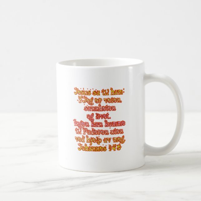 Taza De Café John 14:6 Noruego (Derecha)