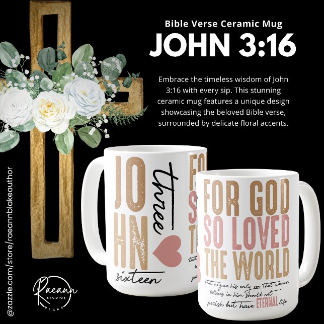 Taza De Café John 3:16 Biblia Verse Ceramic Mug (Subido por el creador)