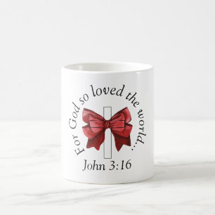 Taza De Café John 3:16 Cruz Roja de la Coquette