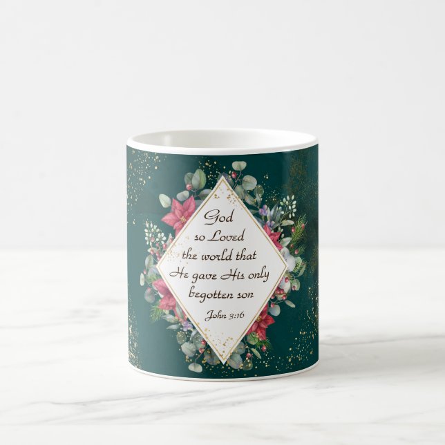 Taza De Café John.3:16 Dios amó al mundo, Navidades (Centro)