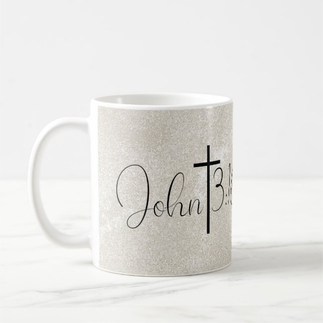 Taza De Café John 3:16 Pearl Background (Izquierda)
