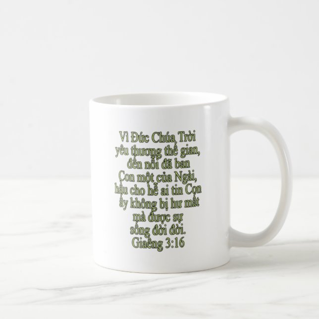 Taza De Café John 3:16 vietnamita (Derecha)