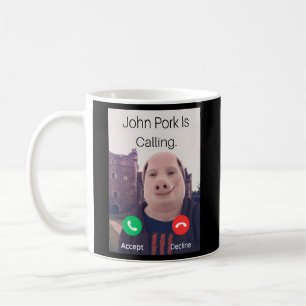 Taza De Café John Pork Llama Al Teléfono De Respuesta