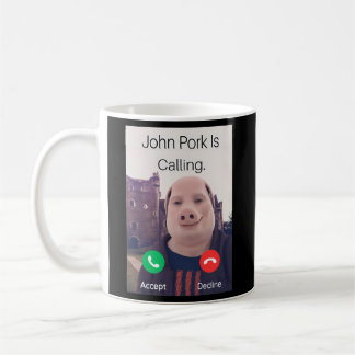 Taza De Café John Pork Llama Al Teléfono De Respuesta