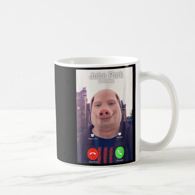 Taza De Café John Rk Is Calling Funny Answer Call Phone  (Derecha)